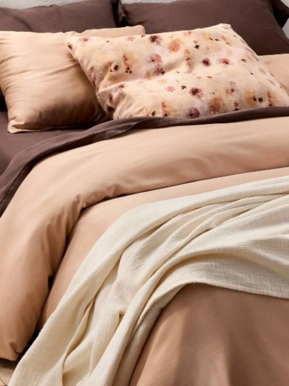 Casaluna King Rayon from Bamboo Duvet & Sham Set, Light Adobe Clay